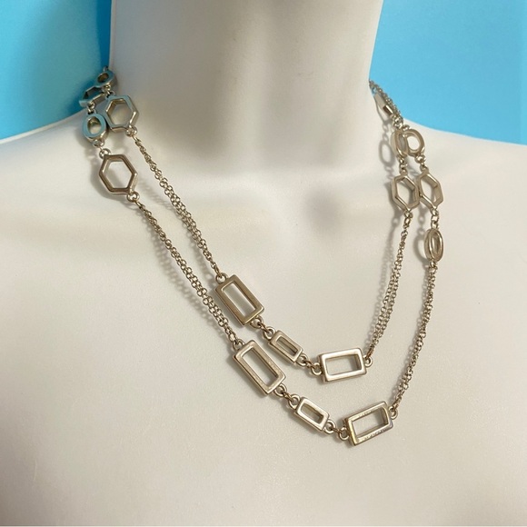 ANN TAYLOR Silvertone Chain Long Necklace - Picture 7 of 9